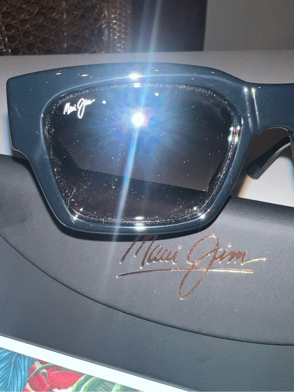 New Maui Jim Kenui Shiny Black Gray Sunglasses MJ0642S-001 / GS642-14 $369 - Picture 3 of 8